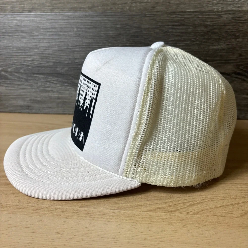 Vintage New York Hat Cap Snap Back White Trucker‎ NYC Adjustable